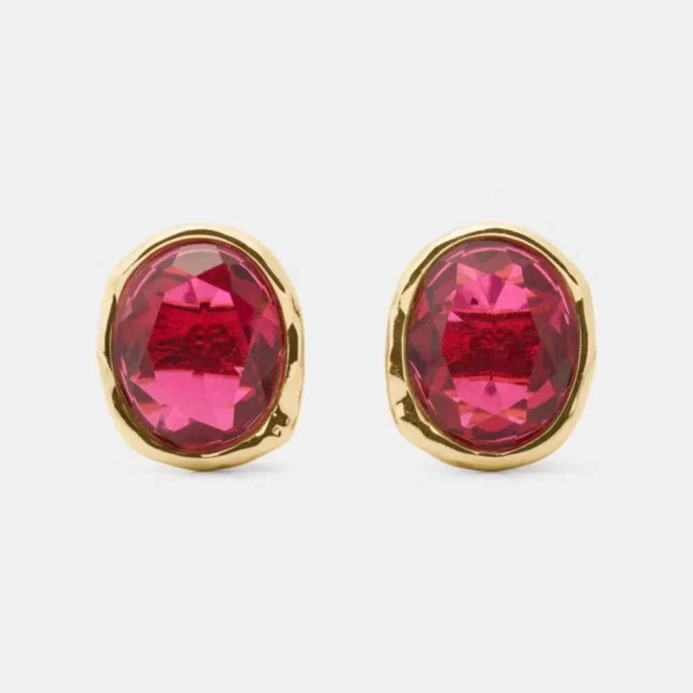 kate spade Ruby/Gold High Shine Studs/NWT